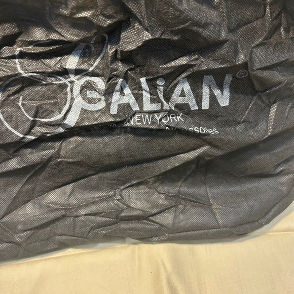 Galian Handbag Satchel Purse Magazine Collage Black Patent Leather Trim - Picture 6 of 8